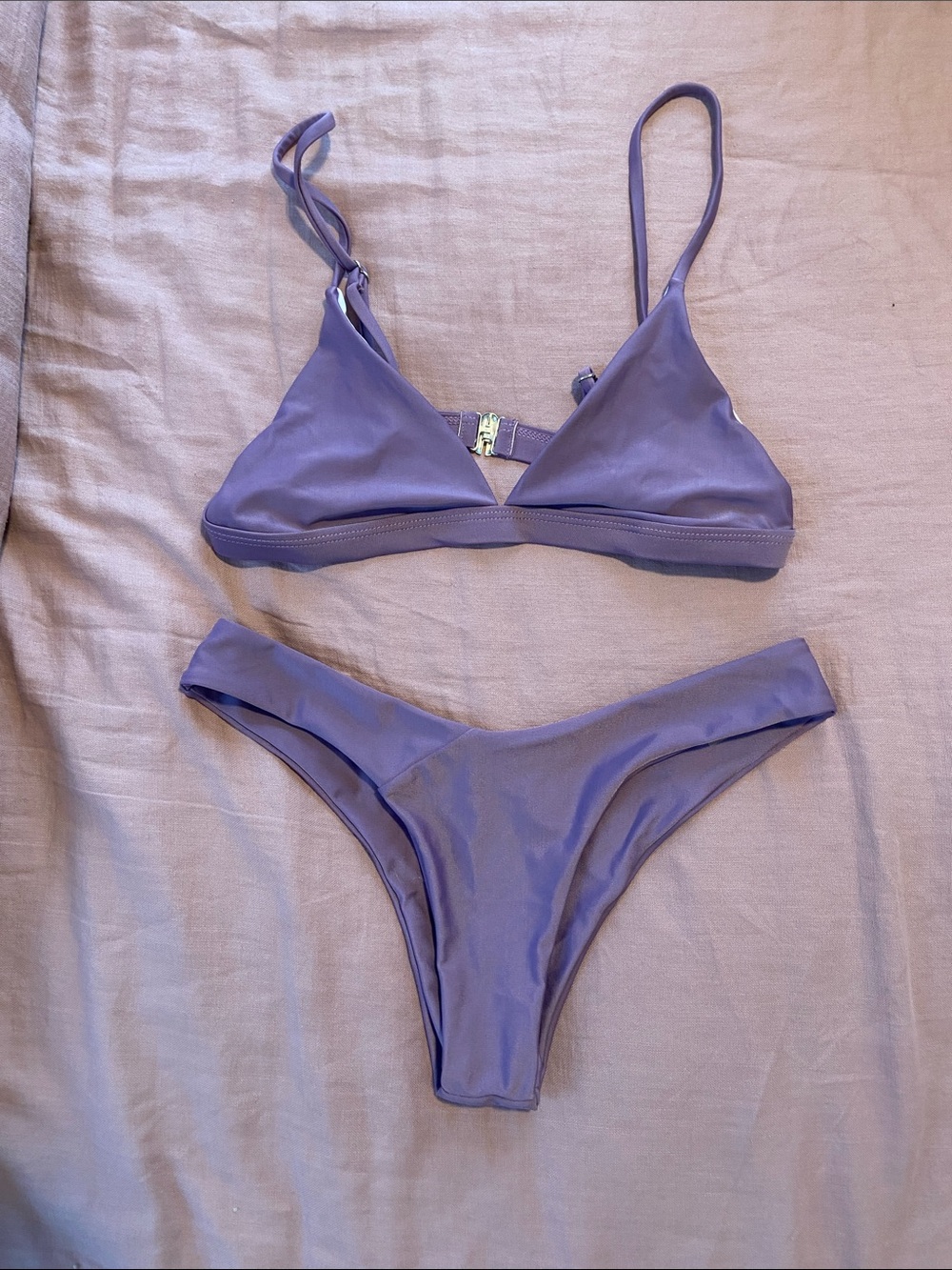Purple Triangle Bikini Set - Women Swim